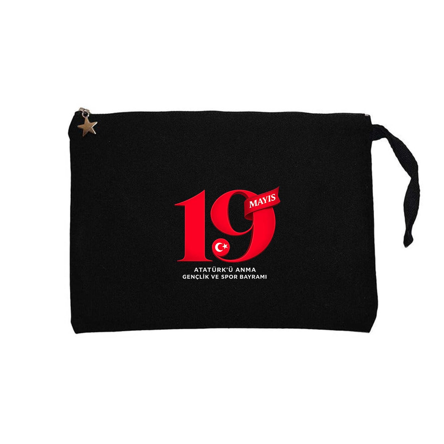 19 Mayıs Kırmızı Anma Siyah Clutch Astarlı Cüzdan / El Çantası