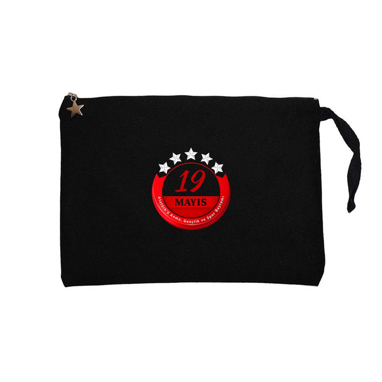 19 Mayıs Logo Siyah Clutch Astarlı Cüzdan / El Çantası