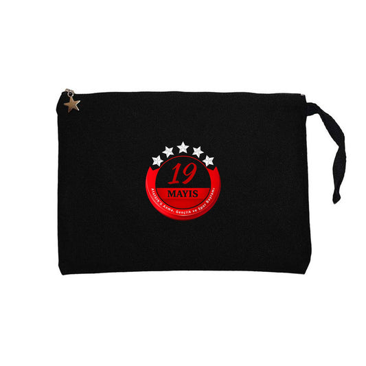 19 Mayıs Logo Siyah Clutch Astarlı Cüzdan / El Çantası