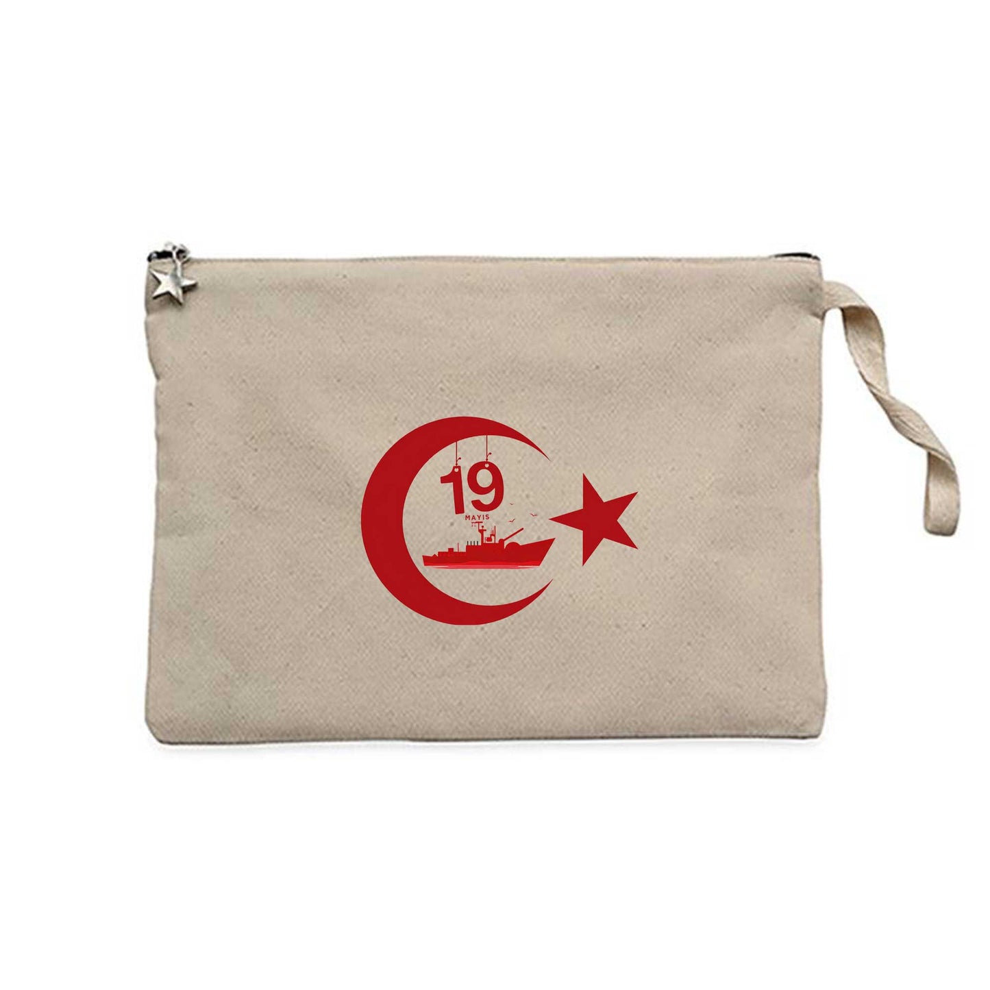 Hilalde Doğan 19 Mayıs Krem Clutch Astarlı Cüzdan / El Çantası