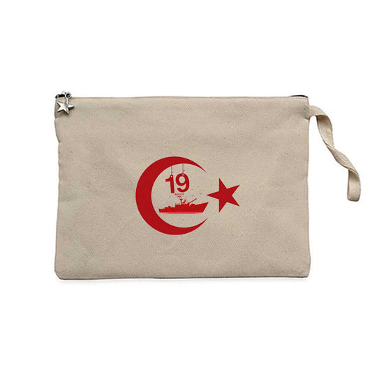 Hilalde Doğan 19 Mayıs Krem Clutch Astarlı Cüzdan / El Çantası