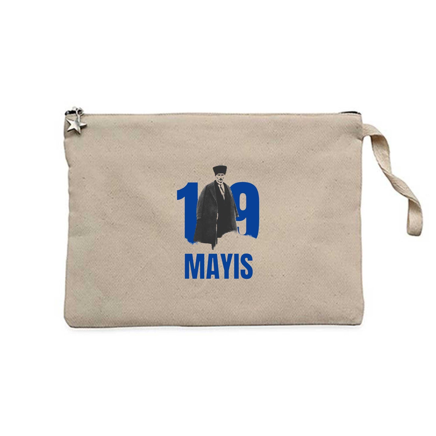 19 Mayıs Mavi Anma Krem Clutch Astarlı Cüzdan / El Çantası