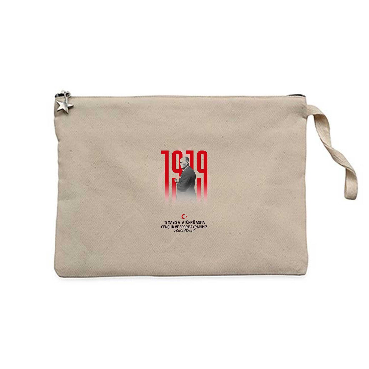 19 Mayıs Dikey Krem Clutch Astarlı Cüzdan / El Çantası