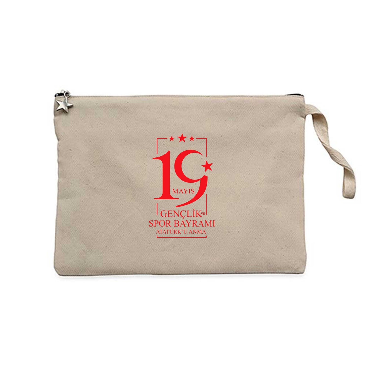 19 Mayıs Gençlik Bayramı Krem Clutch Astarlı Cüzdan / El Çantası