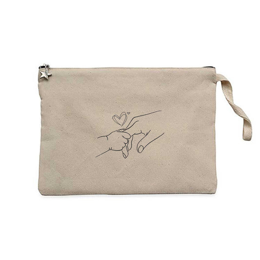Anne'ye ilk dokunuş Krem Clutch Astarlı Cüzdan / El Çantası