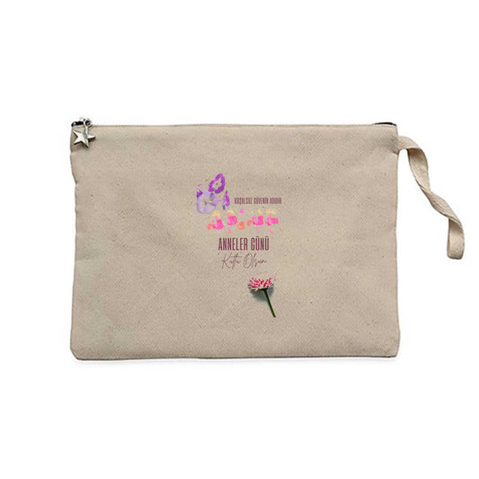 Koşulsuz Güvenin Adı Anne Krem Clutch Astarlı Cüzdan / El Çantası