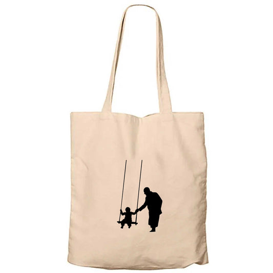 Nesilden Nesile Emanet Krem Fermuarlı Bez Çanta Gabardin