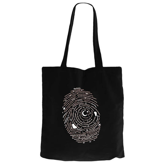 İstiklal Marşı Spiral Siyah Fermuarlı Bez Çanta Gabardin