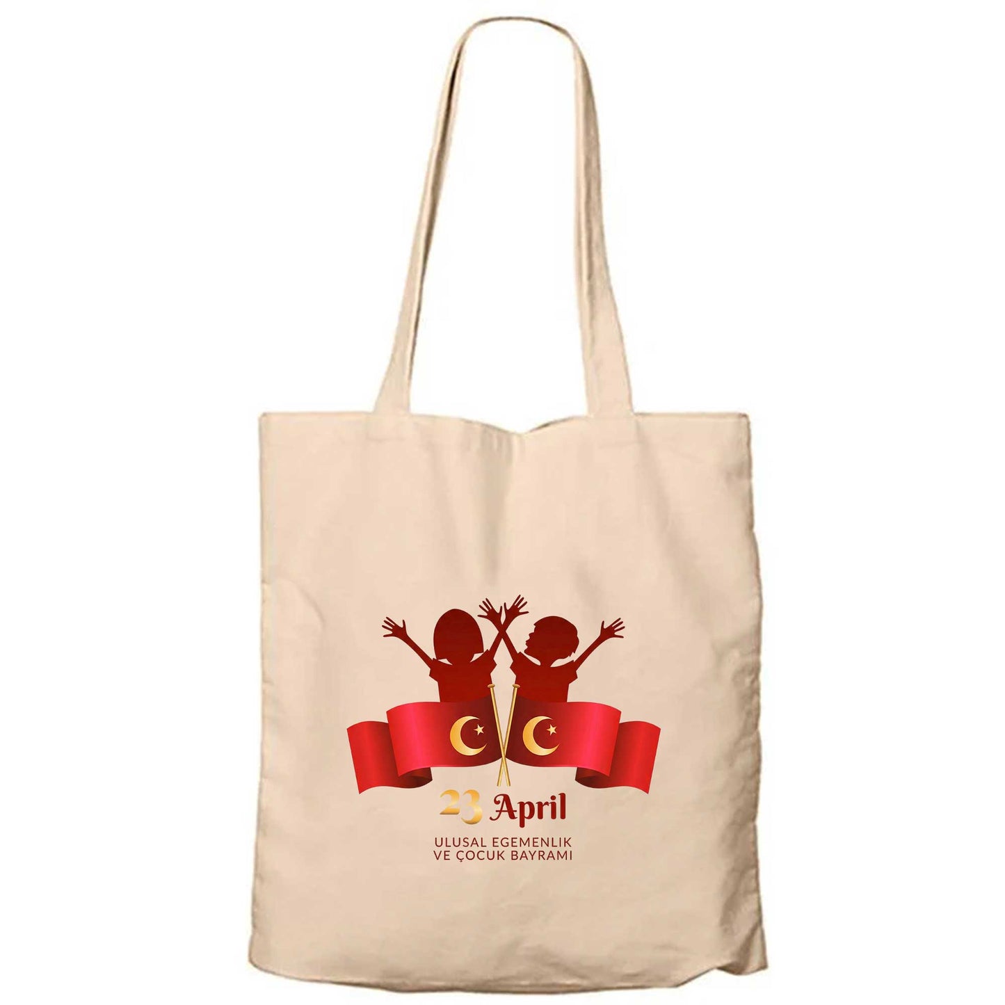 23 April Fermuarlı Bez Çanta Gabardin