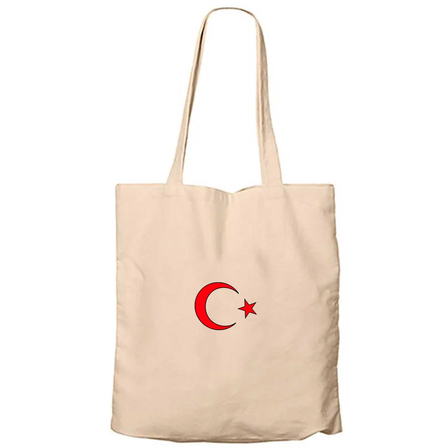 Ay-Yıldız Fermuarlı Bez Çanta Gabardin