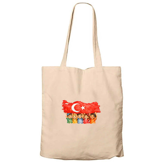 Çocuklara Armağan Fermuarlı Bez Çanta Gabardin