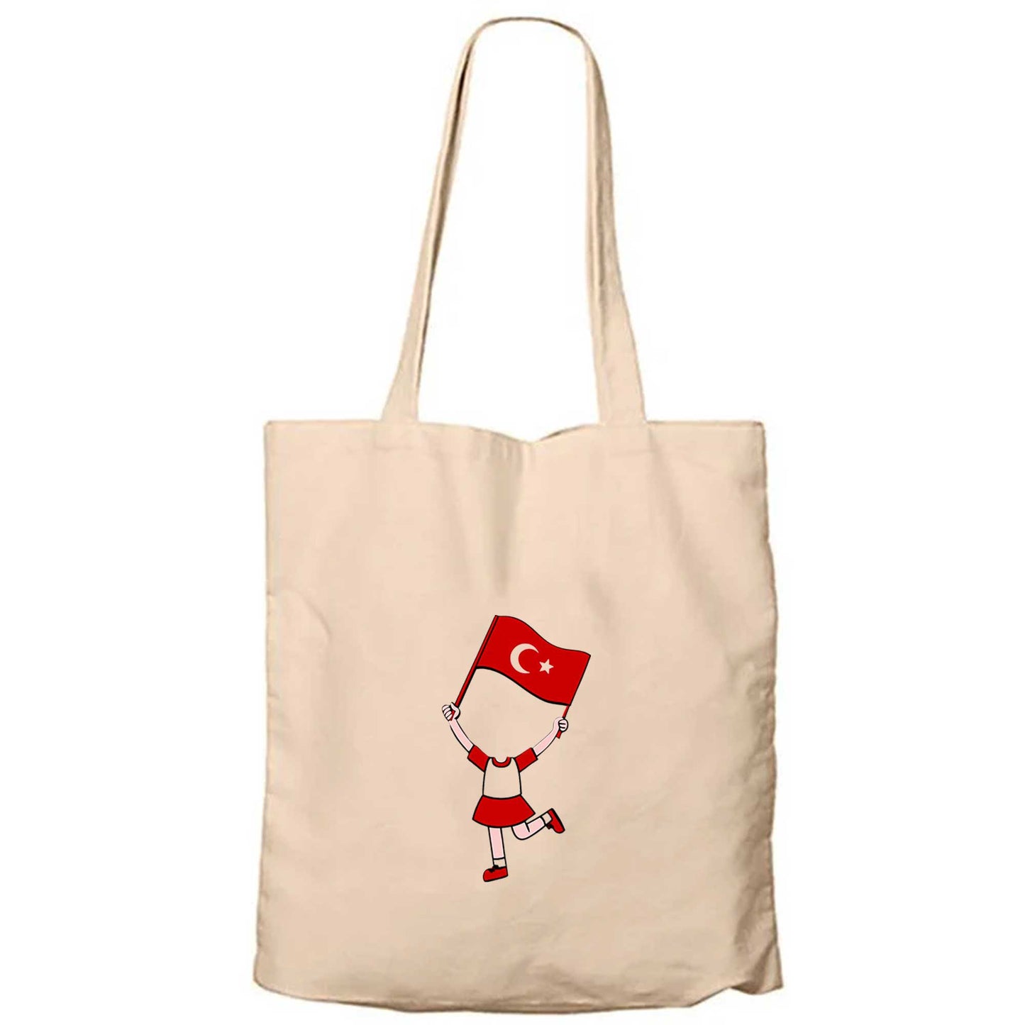 Kız Çocukların Bayramı Fermuarlı Bez Çanta Gabardin