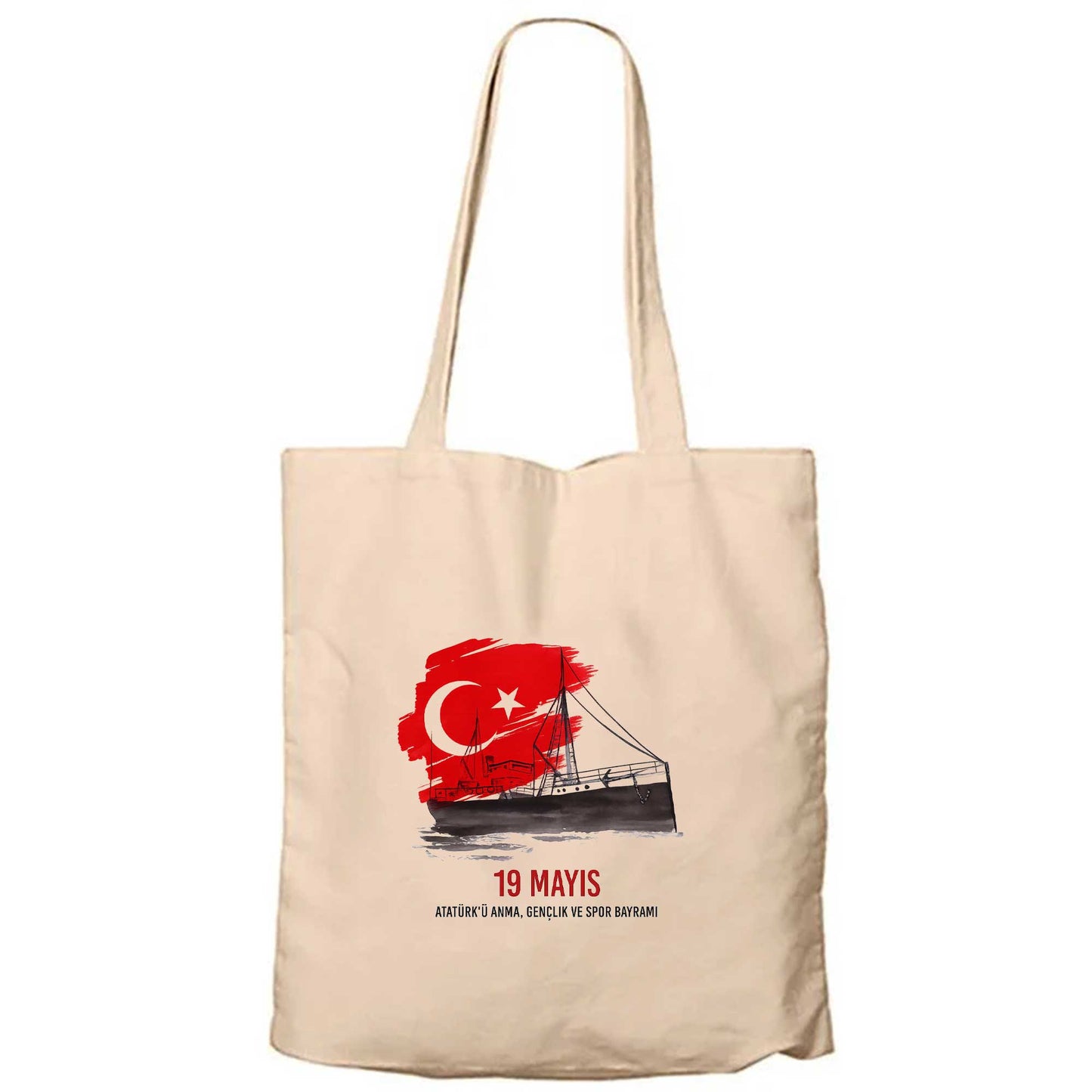 19 Mayıs Bandırma’nın İzinde Fermuarlı Bez Çanta Gabardin