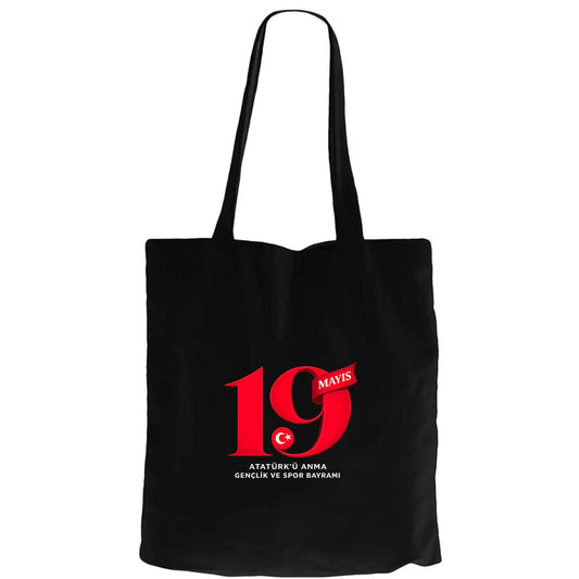 19 Mayıs Kırmızı Anma Fermuarlı Bez Çanta Gabardin