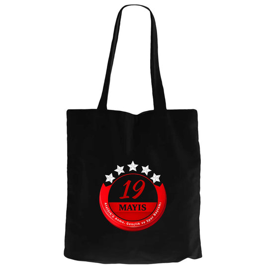 19 Mayıs Logo Fermuarlı Bez Çanta Gabardin