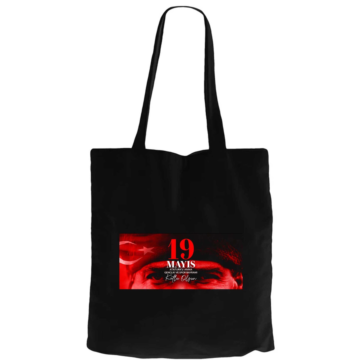19 Mayıs Sanatsal Fermuarlı Bez Çanta Gabardin