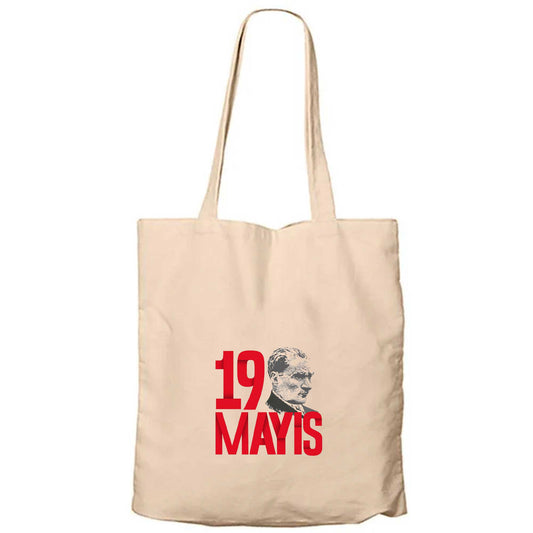 19 Mayıs Miras Portre Fermuarlı Bez Çanta Gabardin