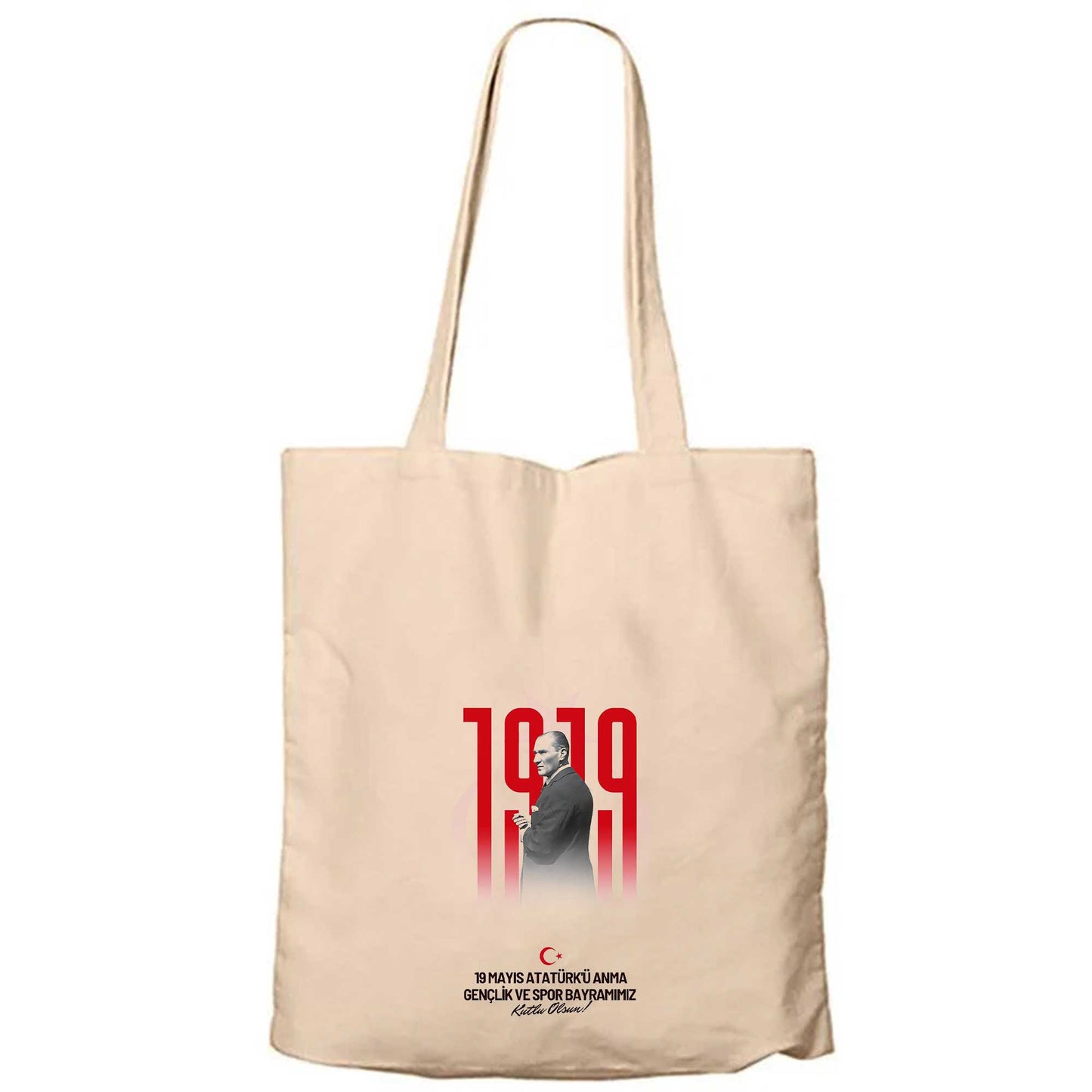 19 Mayıs Dikey Fermuarlı Bez Çanta Gabardin
