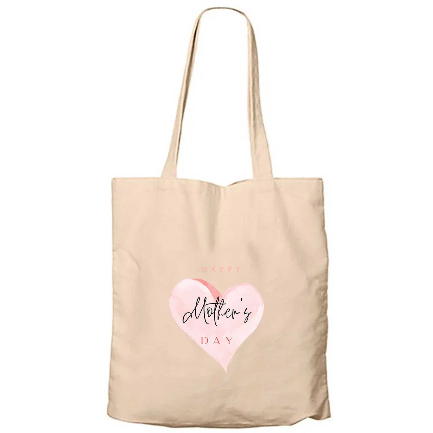 Soft Happy Mother's Day Krem Fermuarlı Bez Çanta Gabardin
