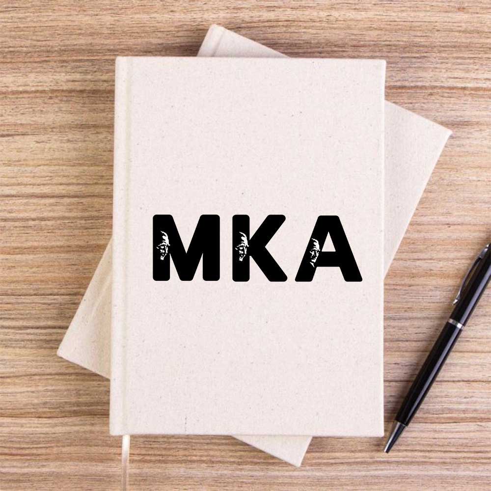 Mustafa Kemal Atatürk MKA Krem Çizgisiz Kanvas Defter