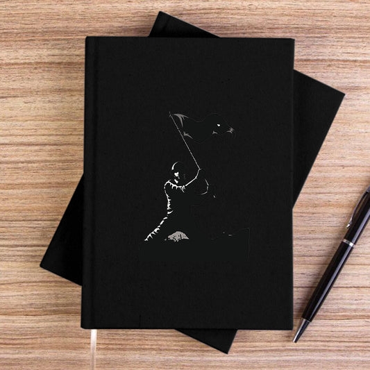 18 mart Çanakkale Zaferi Silüet Siyah Çizgisiz Kanvas Defter