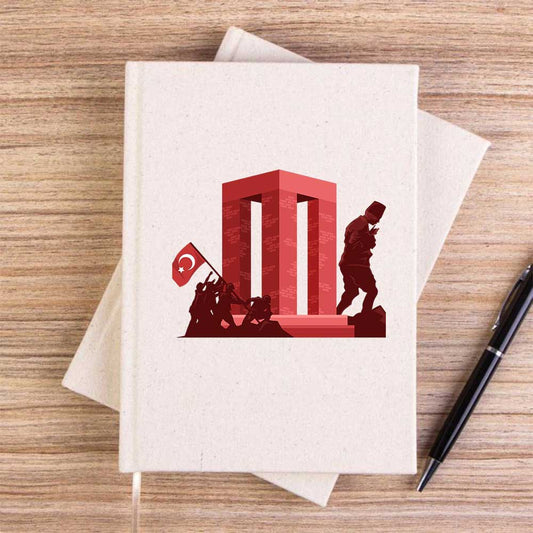 18 Mart Şehitler Abidesi Krem Çizgisiz Kanvas Defter