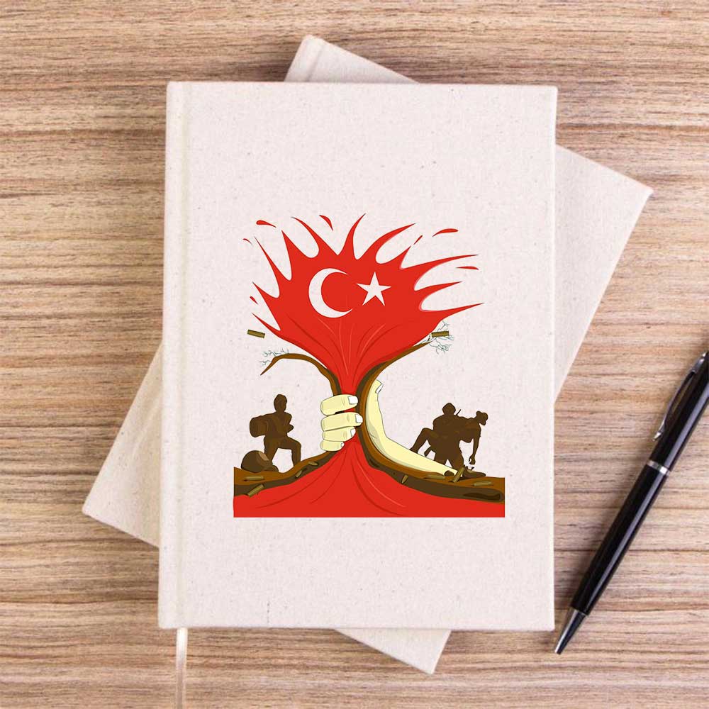 Şüheda Fışkıracak Toprağı Sıksan Şüheda Krem Çizgisiz Kanvas Defter