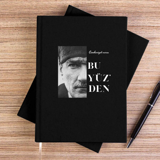 Atatürk Bu Yüz'Den Siyah Çizgisiz Kanvas Defter