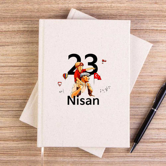 Atamızdan Çocuklara Krem Çizgisiz Kanvas Defter