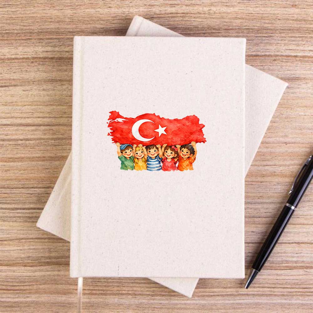 Çocuklara Armağan Krem Çizgisiz Kanvas Defter