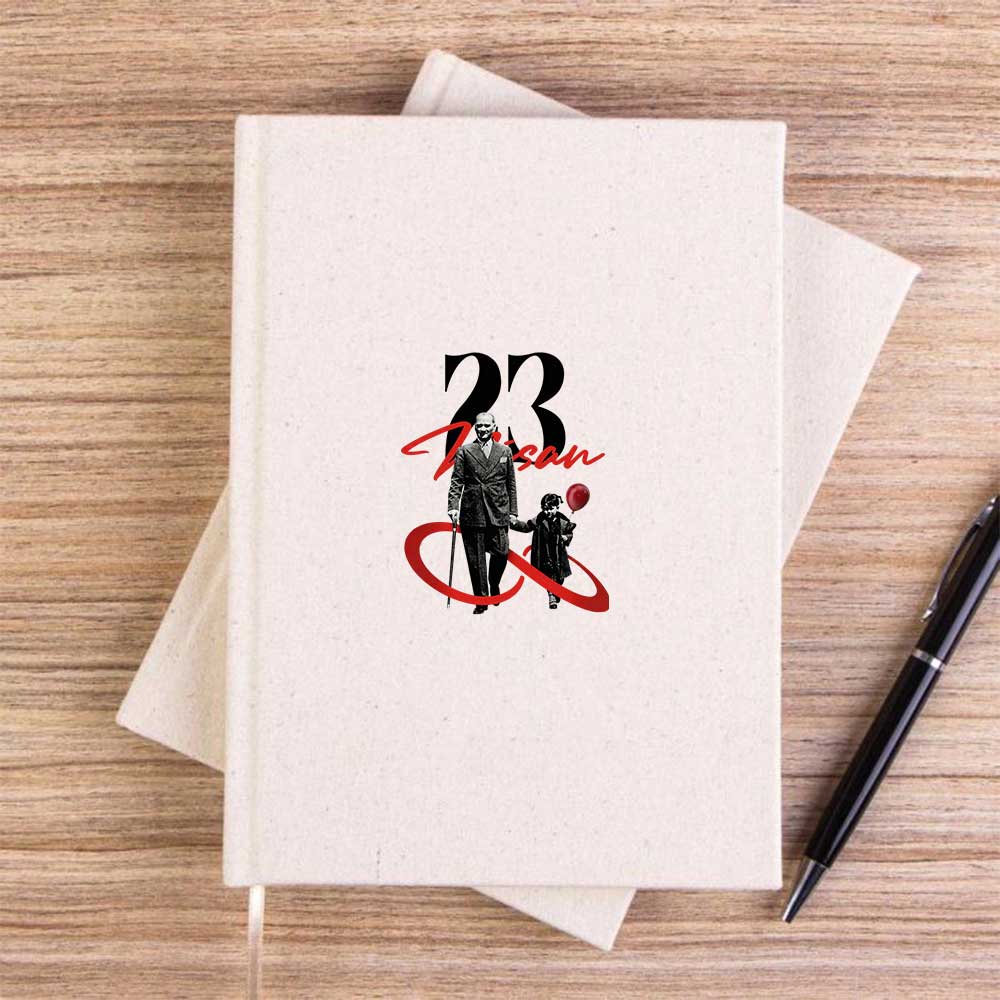 Sonsuz 23 Nisan Krem Çizgisiz Kanvas Defter
