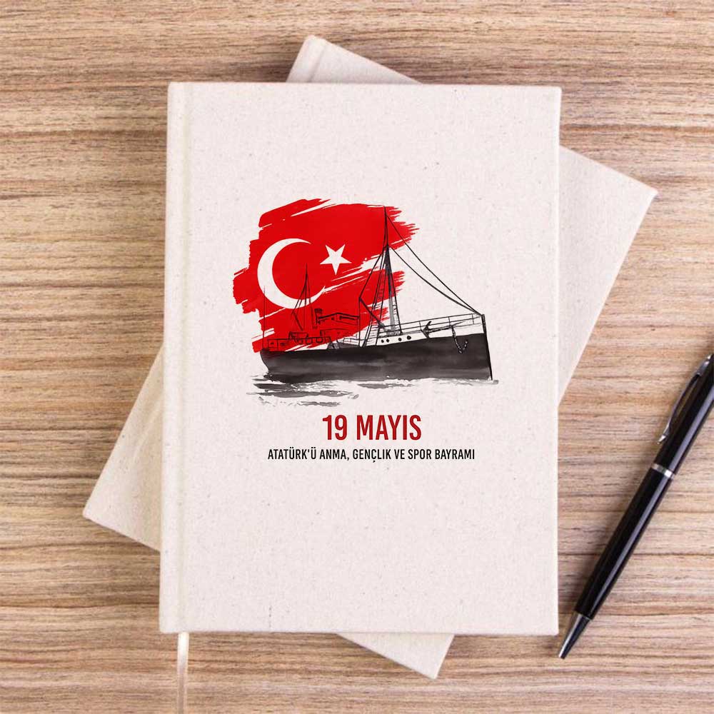 19 Mayıs Bandırma’nın İzinde KremÇizgisiz Kanvas Defter