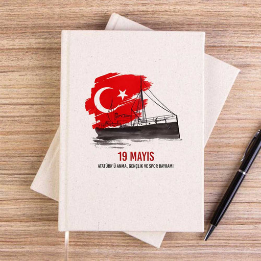 19 Mayıs Bandırma’nın İzinde KremÇizgisiz Kanvas Defter