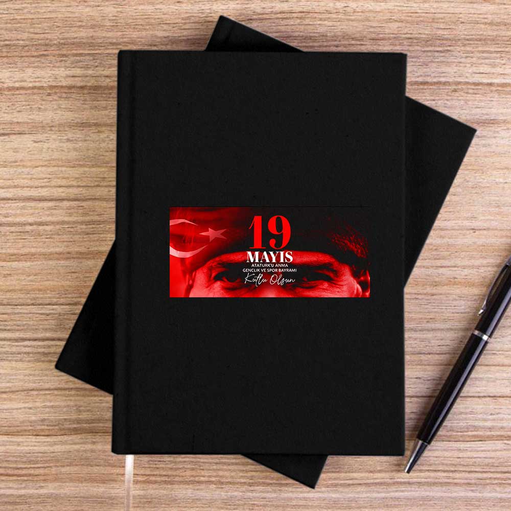 19 Mayıs Sanatsal SiyahÇizgisiz Kanvas Defter