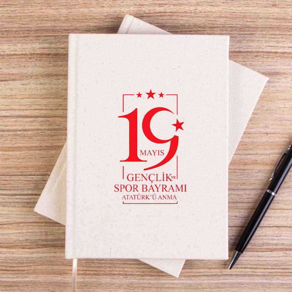 19 Mayıs Gençlik Bayramı KremÇizgisiz Kanvas Defter