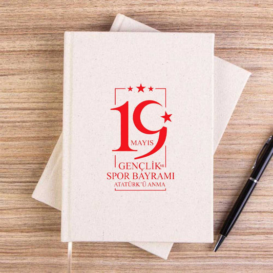 19 Mayıs Gençlik Bayramı KremÇizgisiz Kanvas Defter