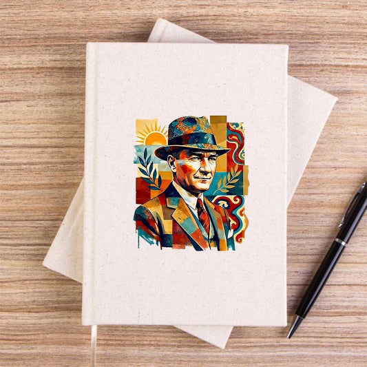 Atatürk Mozaik Sanat KremÇizgisiz Kanvas Defter