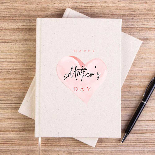 Soft Happy Mother's Day Krem Çizgisiz Kanvas Defter
