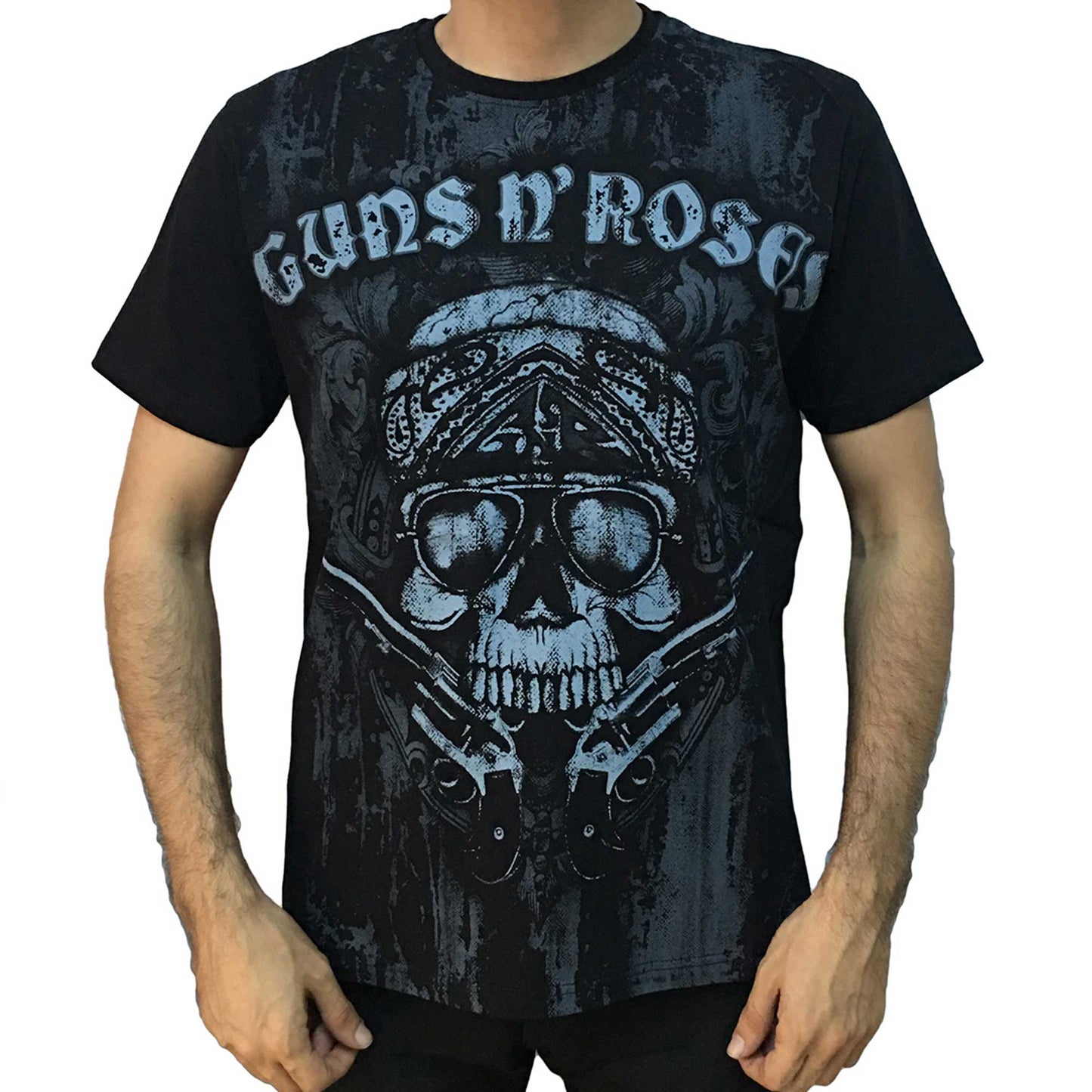 İndirimli Guns N Roses Skull Siyah Tişört