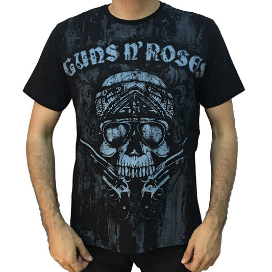 İndirimli Guns N Roses Skull Siyah Tişört