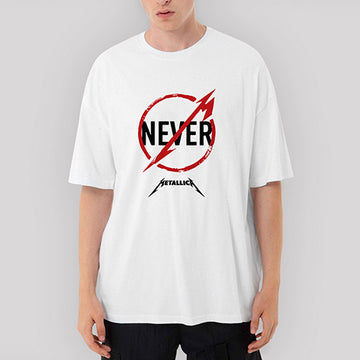 Metallica Never Oversize Beyaz Tişört