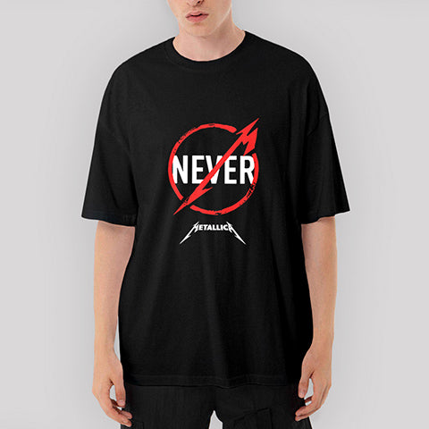 Metallica Never Oversize Siyah Tişört