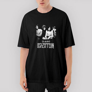Led Zeppelin Group Oversize Siyah Tişört