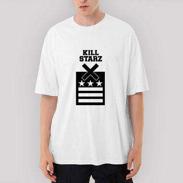 Kill Starz Oversize Beyaz Tişört
