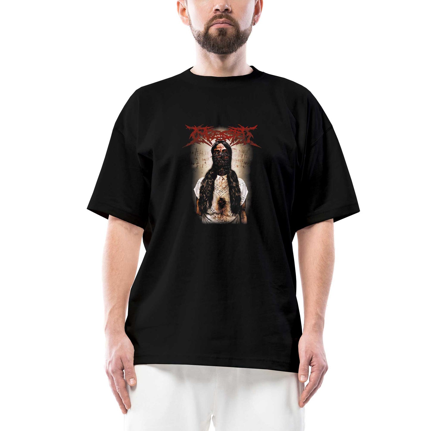 Ingested Cover Oversize Siyah Tişört