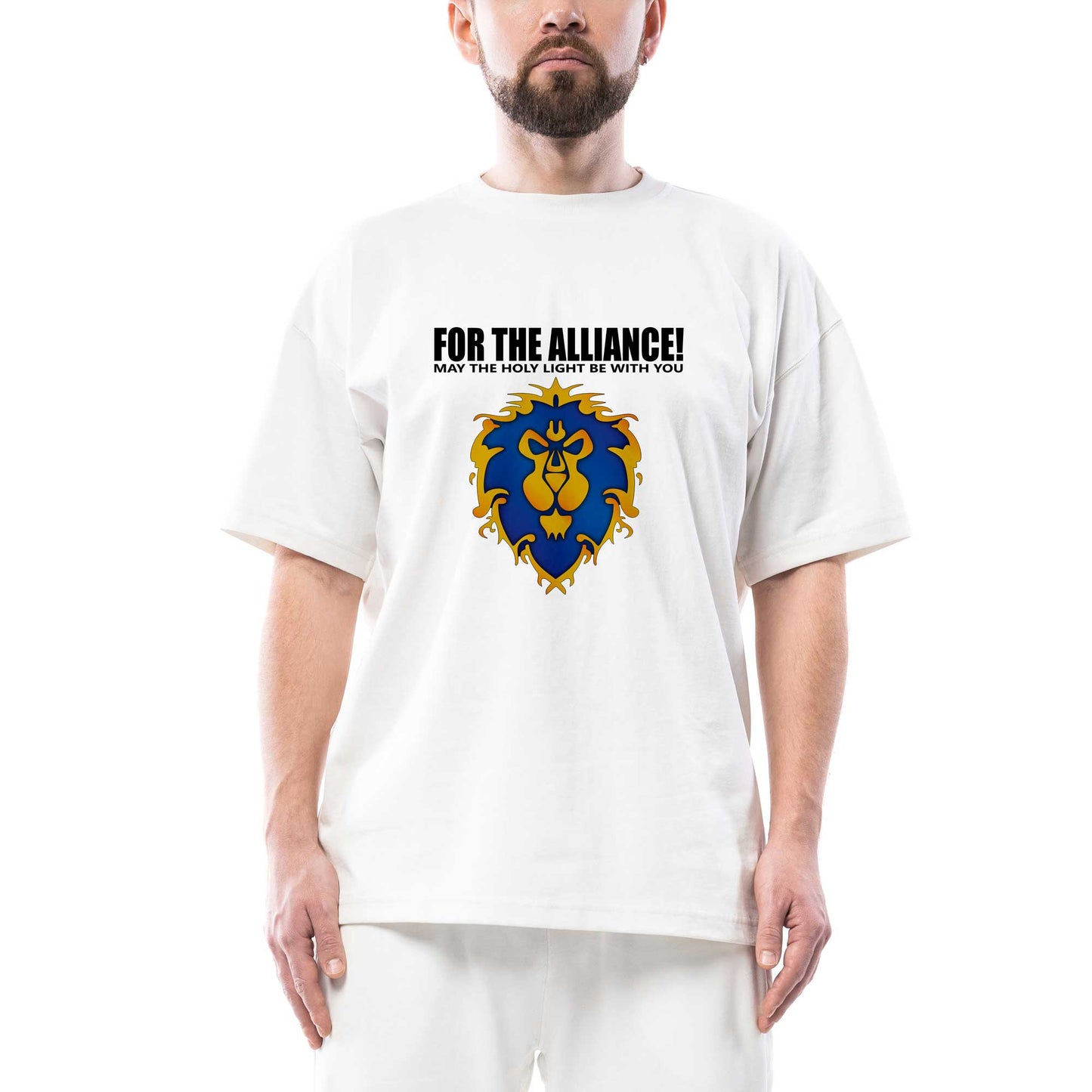 World of Warcraft Alliance Oversize Beyaz Tişört
