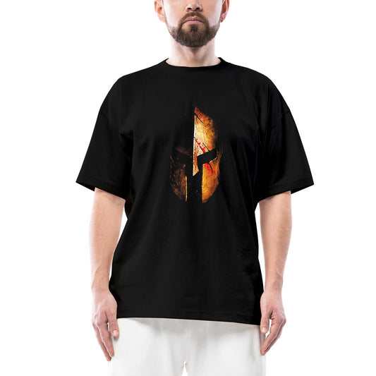 Spartan Helmet Sarı Oversize Siyah Tişört