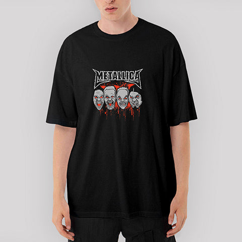 Metallica Group Bloody Oversize Siyah Tişört