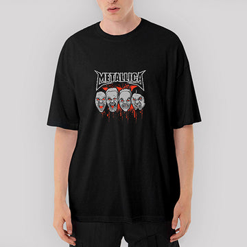 Metallica Group Bloody Oversize Siyah Tişört