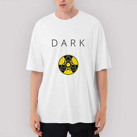 Dark Warning Oversize Beyaz Tişört
